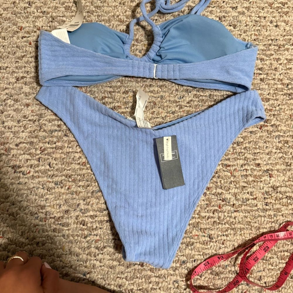 NWT Abercrombie & Fitch Bikini Terry Upside Down Halter High-Leg Cheeky- Medium - Picture 10 of 12